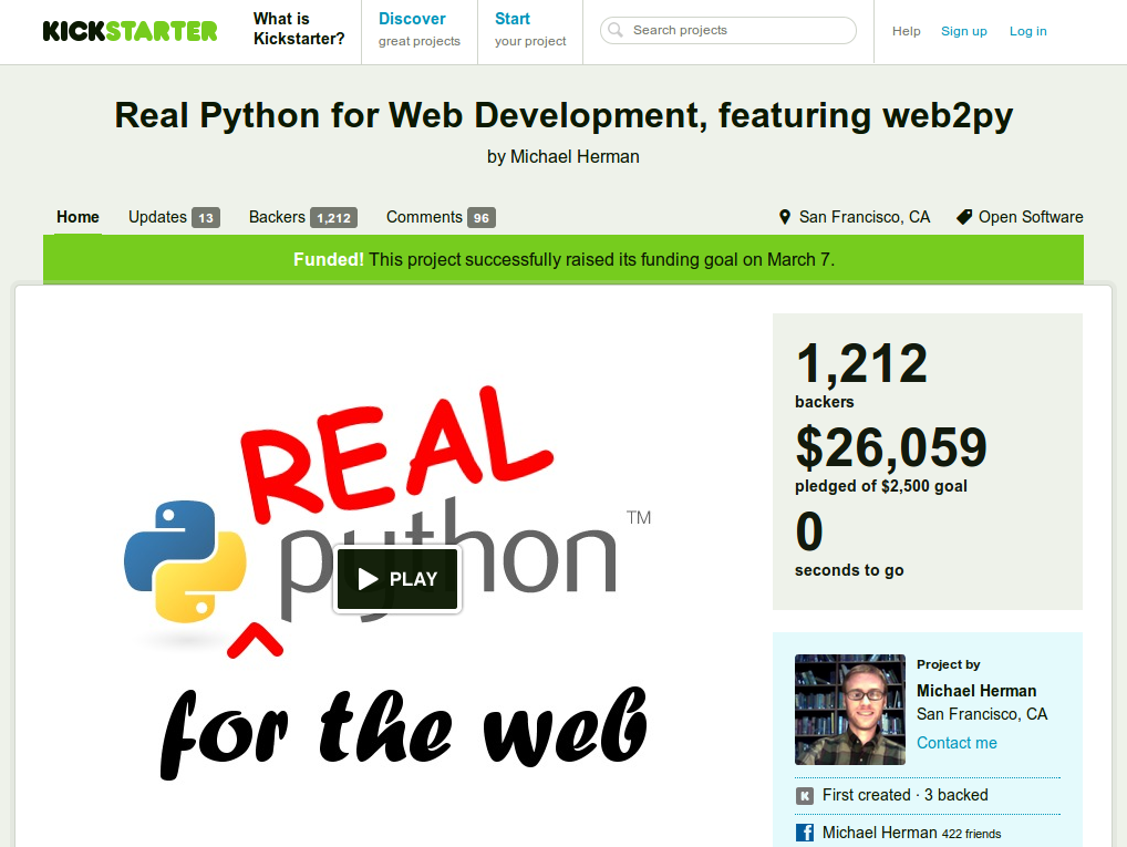 Real Python for Web Development, featuring web2py