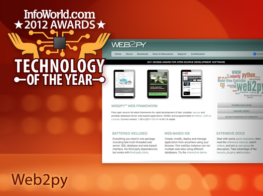InfoWorld - web2py technology of the year 2012